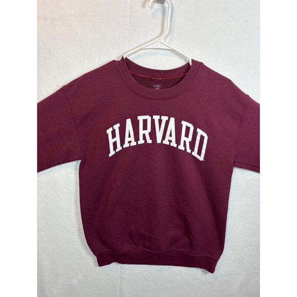 Harvard Youth Sweatshirt Maroon Pullover Crewneck - Picture 2 of 9